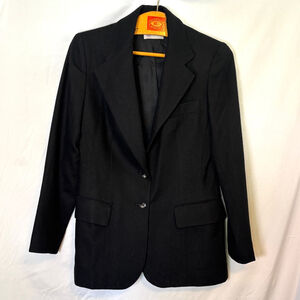 Vintage Evan-Picone Black Wool Blazer Women’s Size 12 ILGWU Made in USA Classic